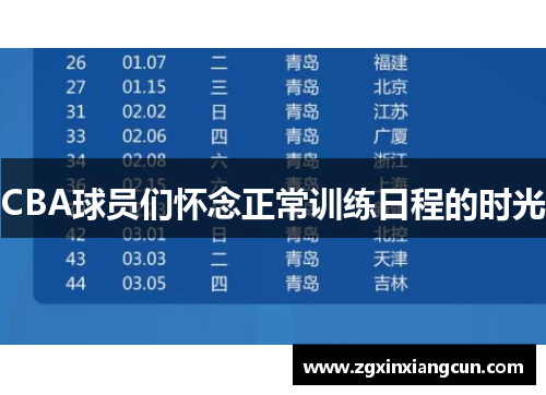 CBA球员们怀念正常训练日程的时光